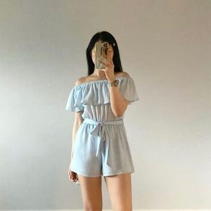 Forever21 light blue romper Small